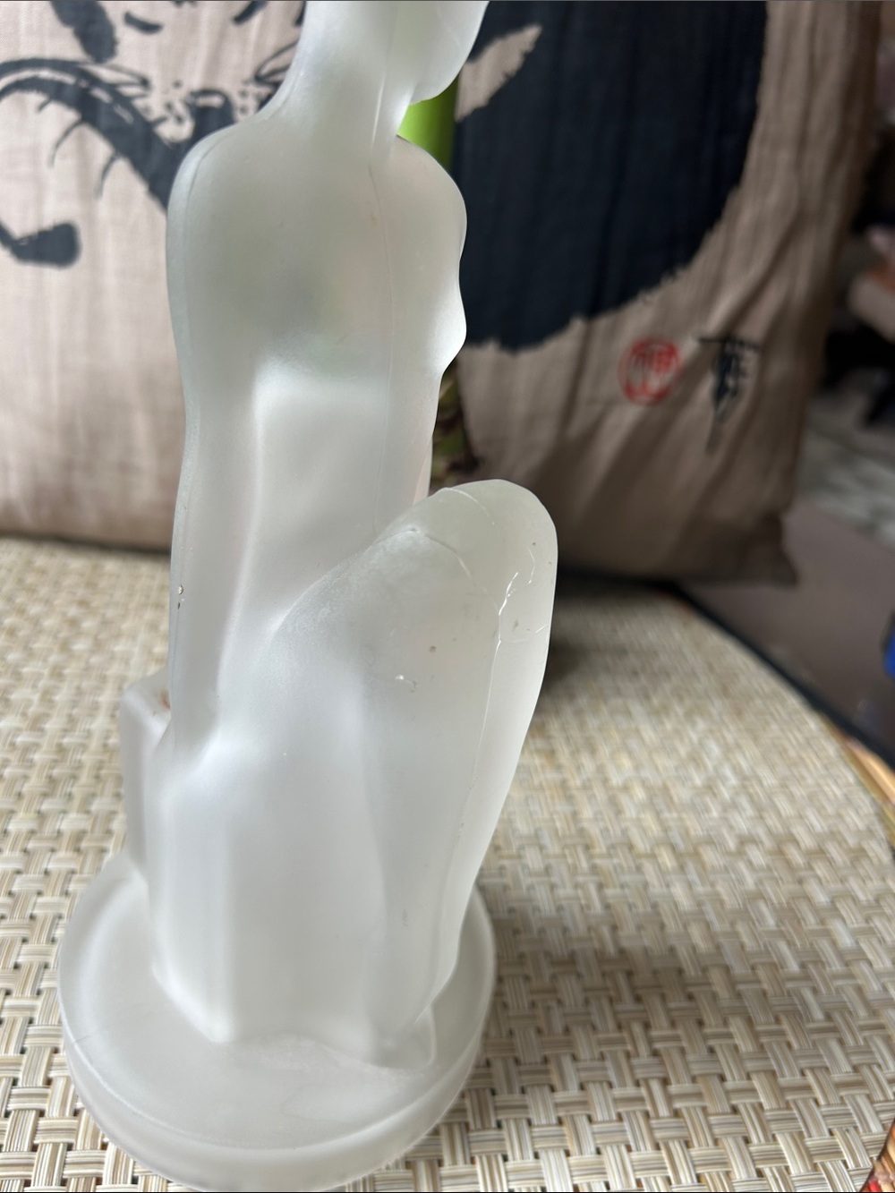 Art Deco c1920’s Frosted Glass Figurine. Was a lamp. - Picture 6 of 14